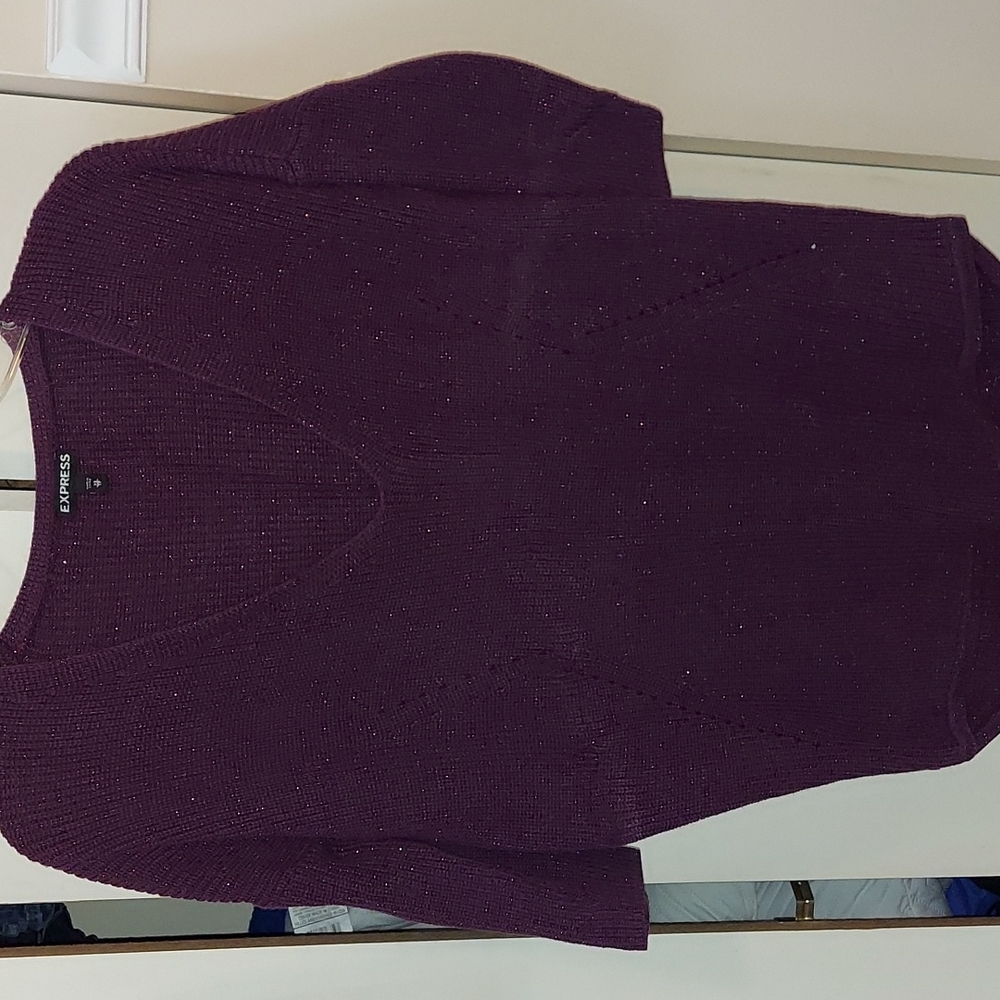 XS dark purple with sparkle sweater